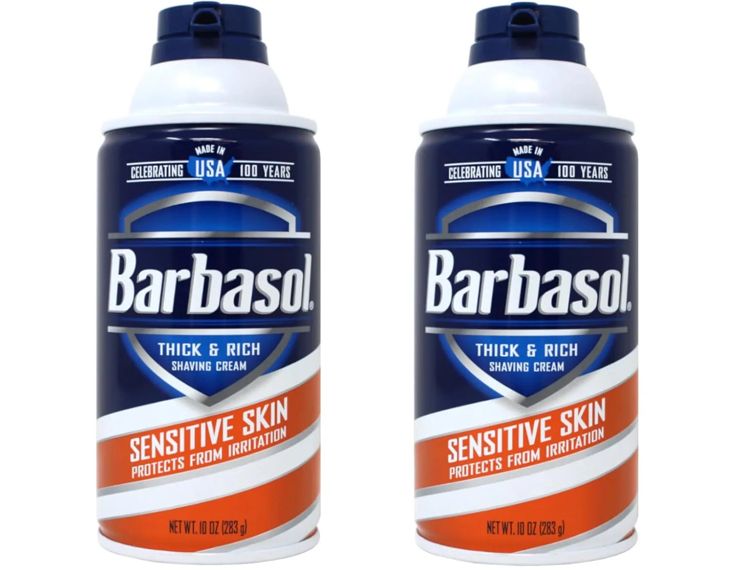 Barbasol Sensitive Skin Thick and Rich Shaving Cream, 10 Ounce Pack of 2