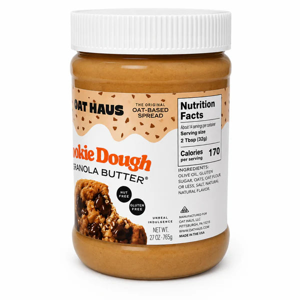 Oat Haus Cookie Dough Granola Butter 27 oz – Peanut Free Oat Spread, Top 8 Allergen Free, Vegan & Non-GMO