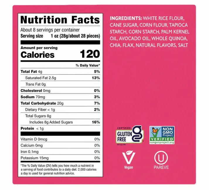 Drizzilicious Frosted Strawberry Mini Rice Cakes – Healthy Snack with Chia, Quinoa & Flax, 90 Calories, Gluten-Free, Family Size 8oz