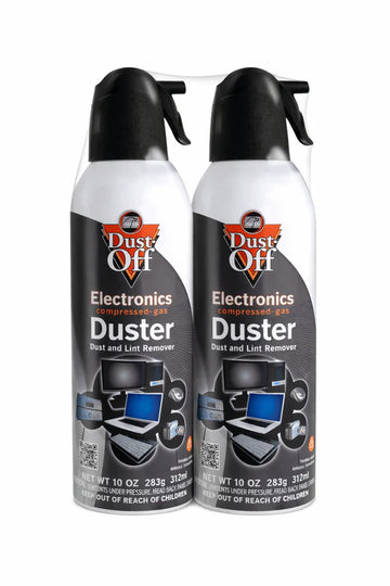 Dust-Off Compressed Gas Dusters, 10 Oz, Pack Of 2