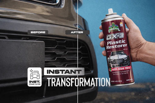 GX-3 Black Plastic Restorer for Cars – Trim, Vinyl & Rubber Renew with Aloe Vera, Interior & Exterior Cleaner 2-Pack 8oz