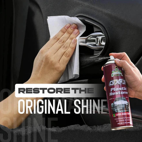 GX-3 Black Plastic Restorer for Cars – Trim, Vinyl & Rubber Renew with Aloe Vera, Interior & Exterior Cleaner 2-Pack 8oz