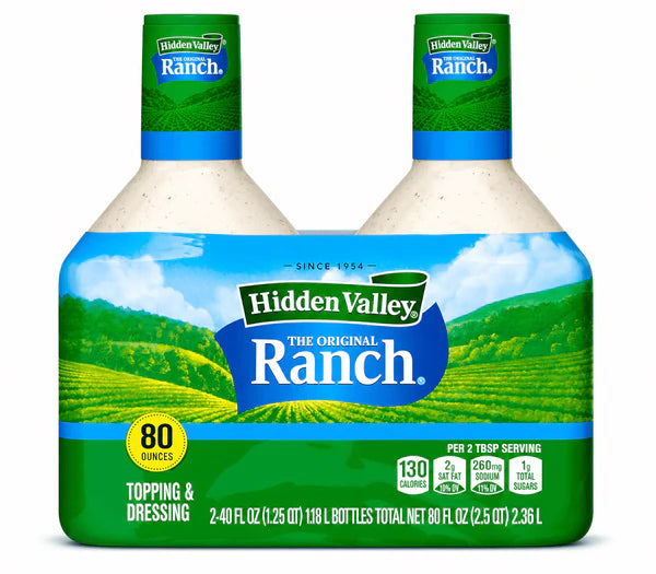 Hidden Valley Original Ranch Dressing 40 oz (2-Pack) – Creamy Salad Dressing & Dip, Classic Flavor
