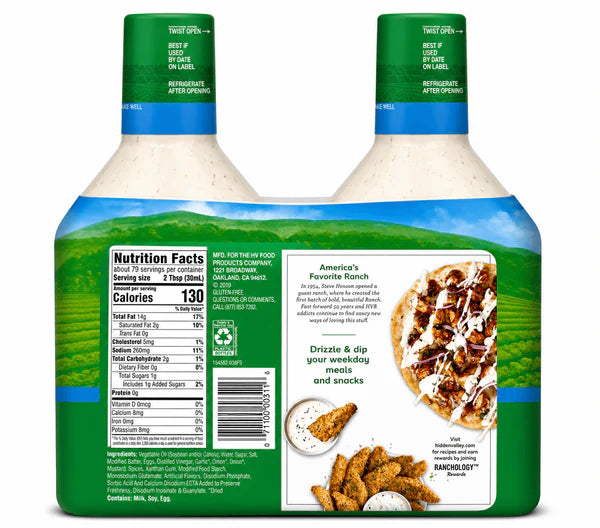 Hidden Valley Original Ranch Dressing 40 oz (2-Pack) – Creamy Salad Dressing & Dip, Classic Flavor