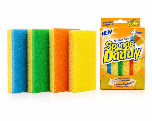 Sponge Daddy Scrub Sponges Set of 4, Scratch-Free