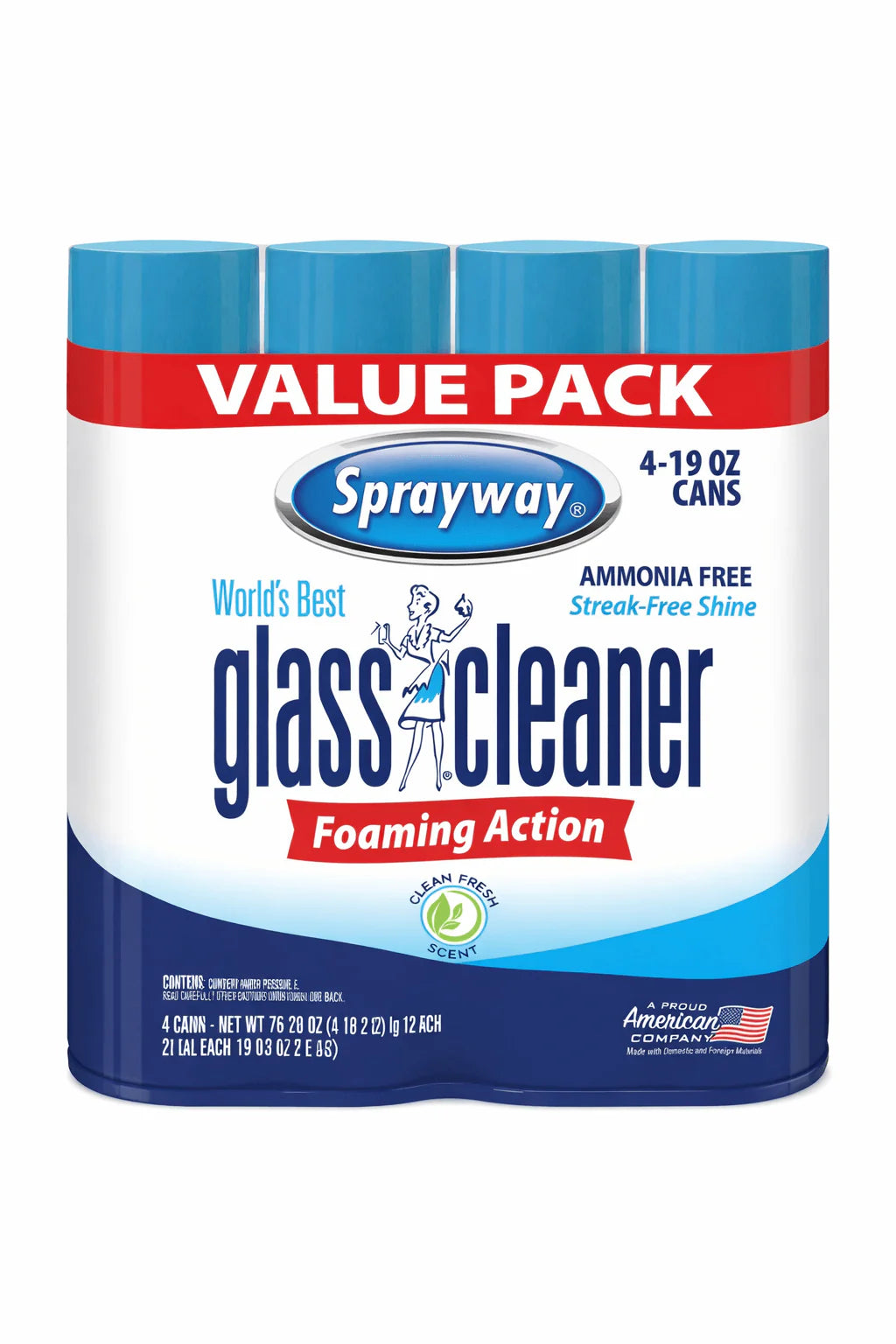Sprayway Glass Cleaner - 4/19oz cans